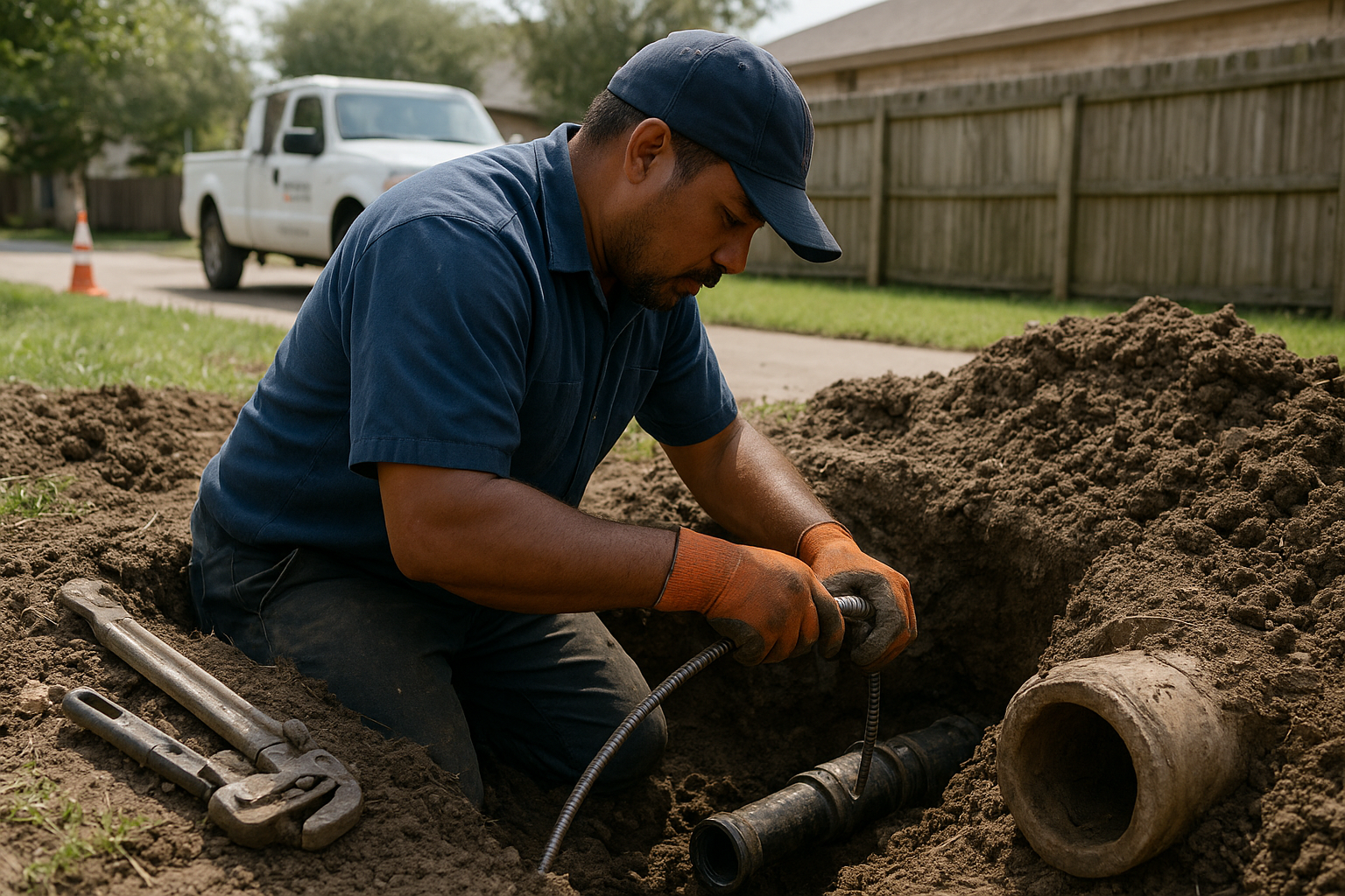 sewer line repair in Edinburg