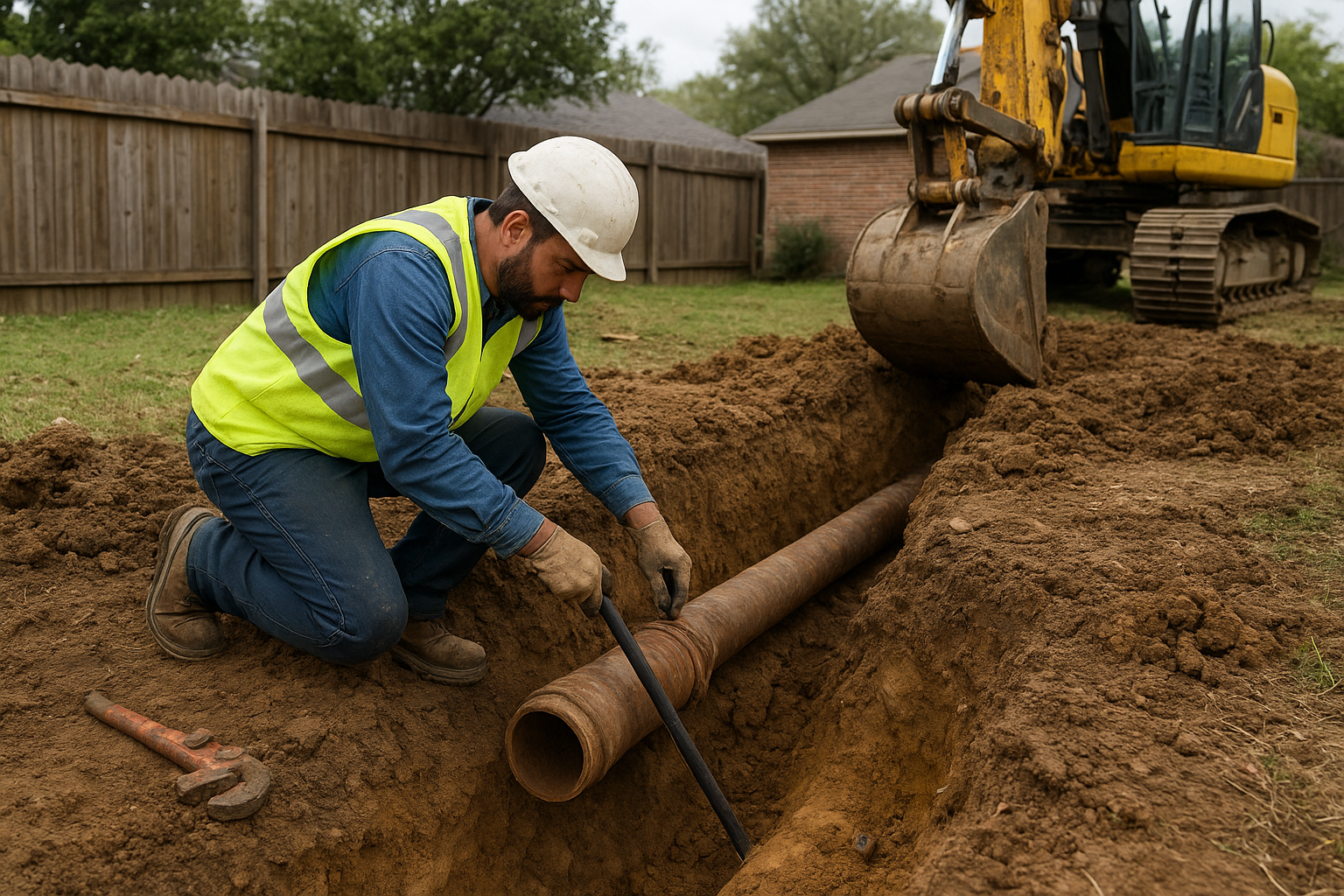 sewer line repair in Brownsville
